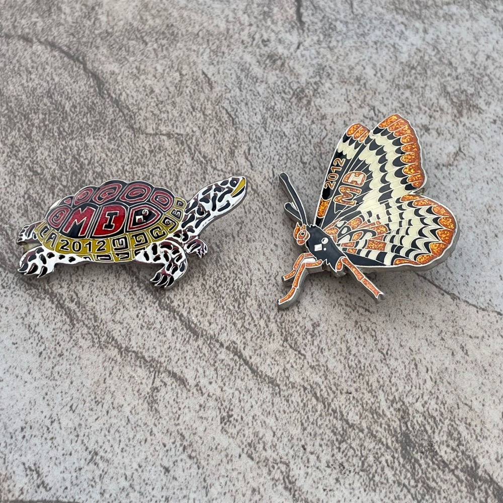 Maryland Destination Imagination 2012 Md Butterfly Turtle Enamel Pins 2pc